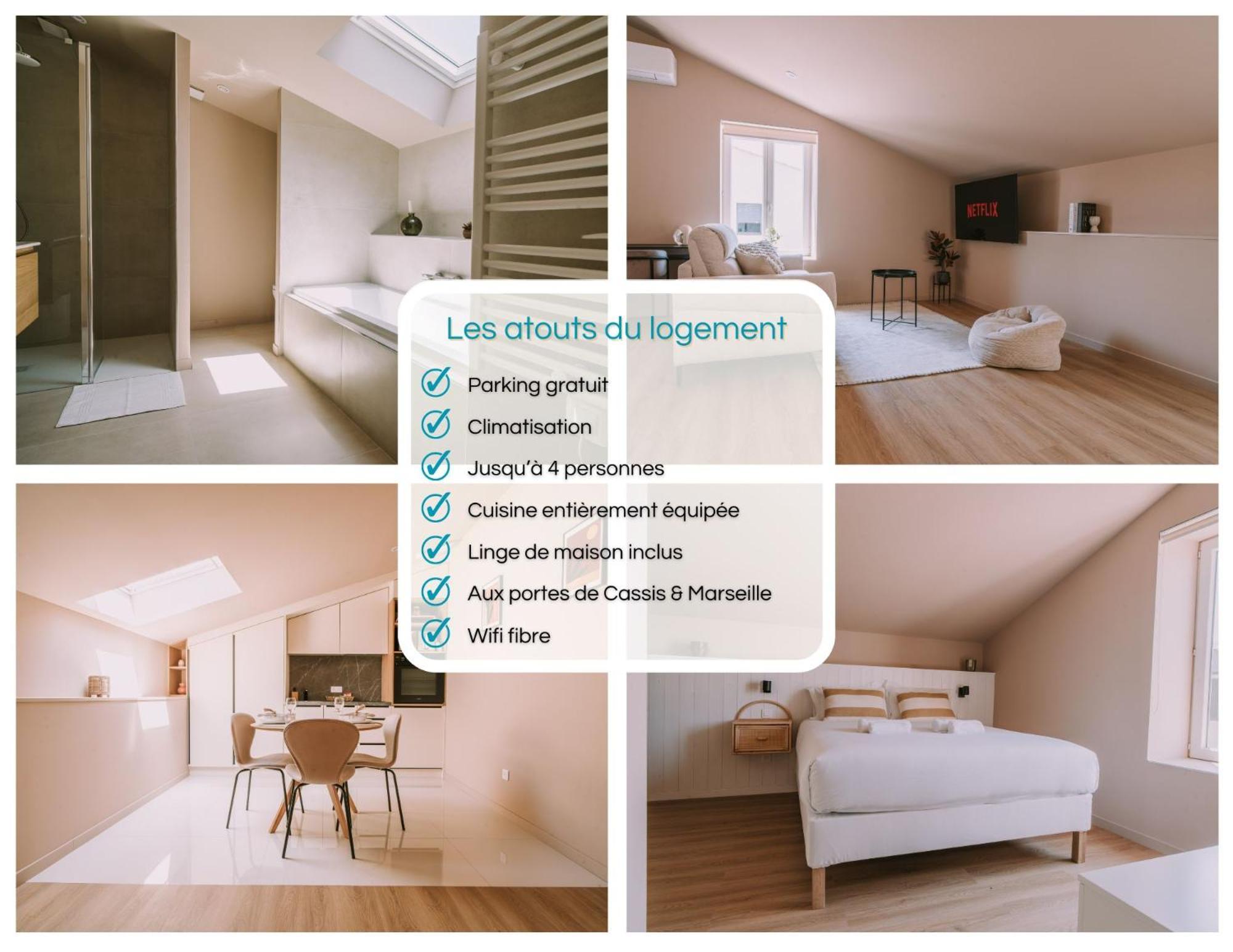 Quietude-loft Neuf-clim & Parking Apartment